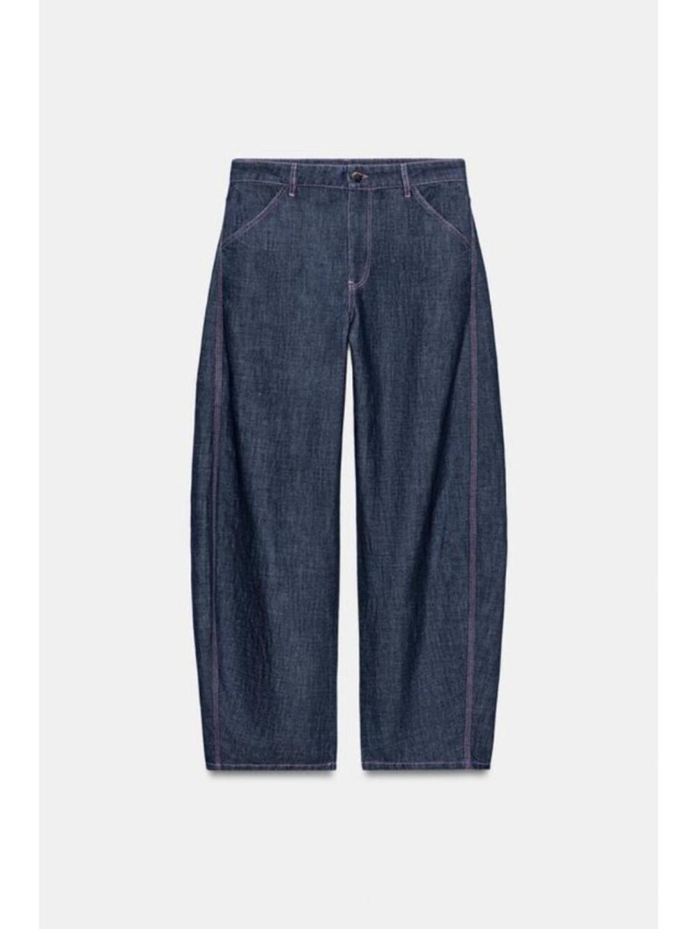 ZARA LINEN BARREL PANTS - Picture 7 of 9